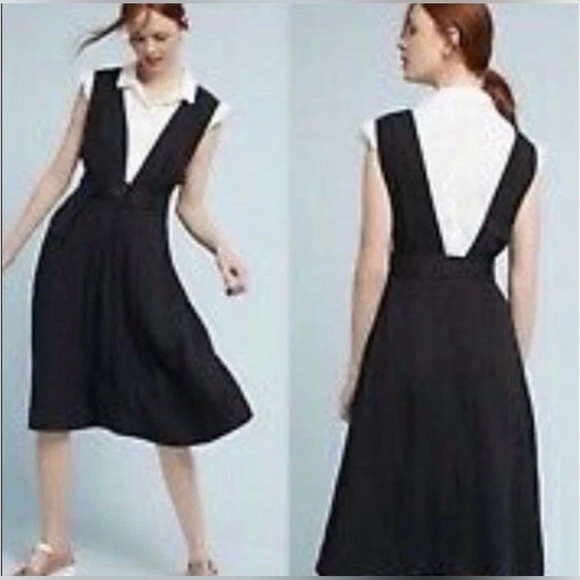 Maeve Anthropologie Black belted jumper dress - Picture 3 of 7